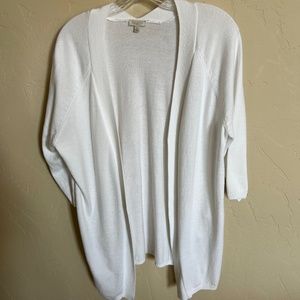 Talbots Woman 3/4 Sleeve White Open Cardigan - Size X
